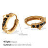 316L Stainless Steel 18K Goldplated Rhinestone Inlaid Earrings Electroplated Fashion Style For Women