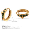 316L Stainless Steel 18K Goldplated Rhinestone Inlaid Earrings Electroplated Fashion Style For Women