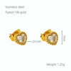 316L Stainless Steel 18K Inlaid Zircon Heart Shape Women's Earrings