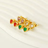 316L Stainless Steel 18K Inlaid Zircon Heart Shape Women's Earrings