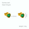 316L Stainless Steel 18K Inlaid Zircon Heart Shape Women's Earrings