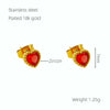 316L Stainless Steel 18K Inlaid Zircon Heart Shape Women's Earrings