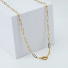 Stainless Steel 18K Paperclip Chain Jewelry Necklace With Electroplating Treatment