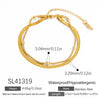 Stainless Steel 18K Real Gold Plated Women's Geometric Style Bracelet