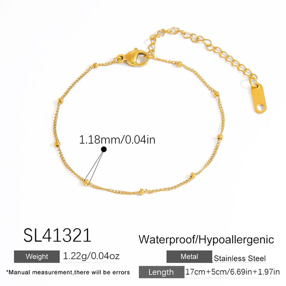 Stainless Steel 18K Real Gold Plated Women's Geometric Style Bracelet