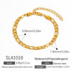 Stainless Steel 18K Real Gold Plated Women's Geometric Style Bracelet