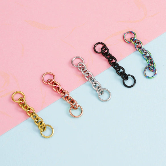 Stainless Steel Key Ring Connector Jewelry Accessories Electroplating Cross Double Hanging Ring