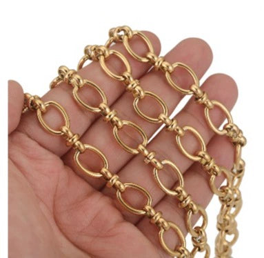 Stainless Steel Knotted Chain Jewelry Electroplated Bracelet Necklace Punk