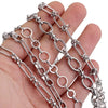Stainless Steel Knotted Chain Jewelry Electroplated Bracelet Necklace Punk