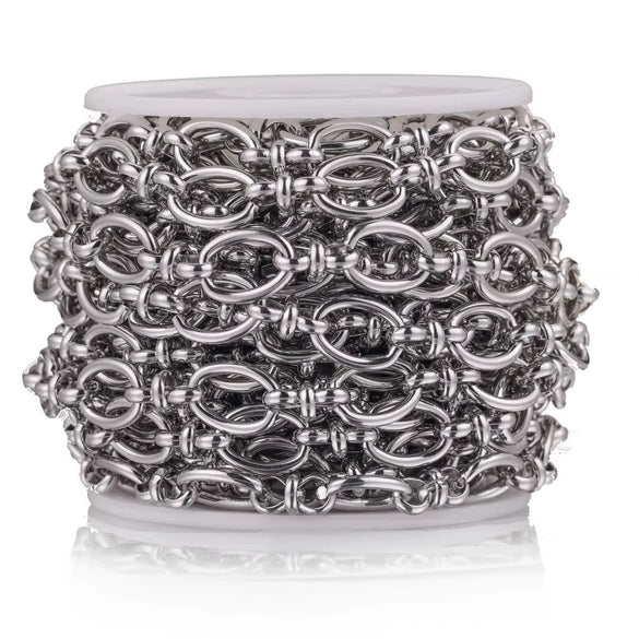 Stainless Steel Knotted Chain Jewelry Electroplated Bracelet Necklace Punk