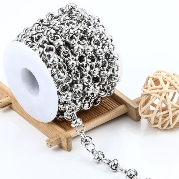 Stainless Steel Knotted Cross Pearl Chain Jewelry Accessories With Electrolysis Process