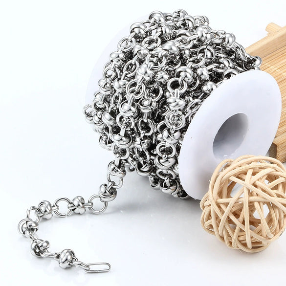 Stainless Steel Knotted Cross Pearl Chain Jewelry Accessories With Electrolysis Process