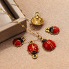 Stainless Steel Ladybug Dripping Oil Pendant Jewelry Accessories For Diy Necklace Earrings