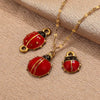 Stainless Steel Ladybug Dripping Oil Pendant Jewelry Accessories For Diy Necklace Earrings