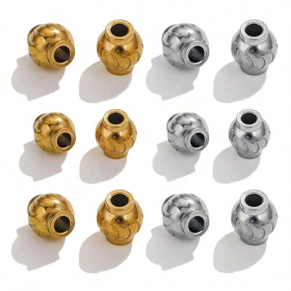 Stainless Steel Lantern Pattern Curved Beads Vacuum Goldplated Diy Handmade Accessories