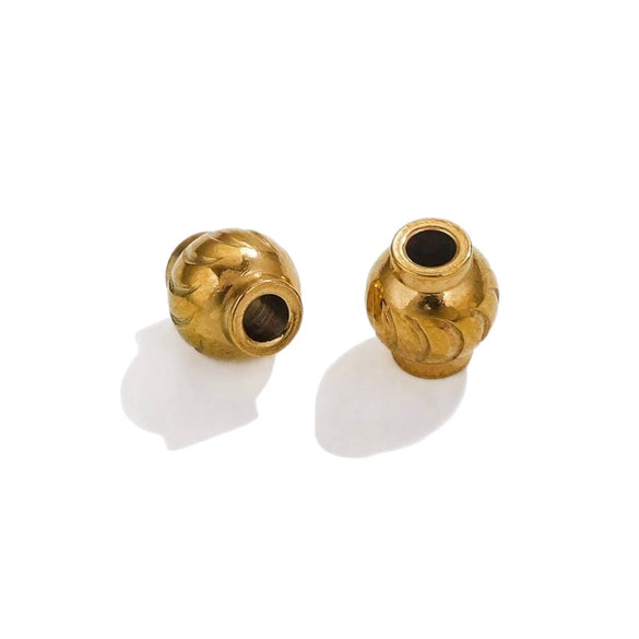 Stainless Steel Lantern Pattern Curved Beads Vacuum Goldplated Diy Handmade Accessories