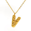 316L Stainless Steel Lava Letter Pendant Necklace For Women Electroplated With Personality Design