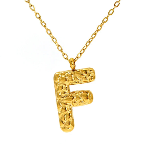 316L Stainless Steel Lava Letter Pendant Necklace For Women Electroplated With Personality Design