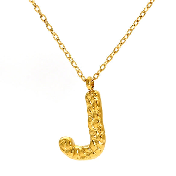 316L Stainless Steel Lava Letter Pendant Necklace For Women Electroplated With Personality Design