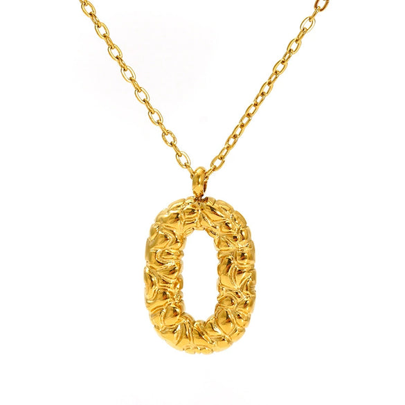316L Stainless Steel Lava Letter Pendant Necklace For Women Electroplated With Personality Design