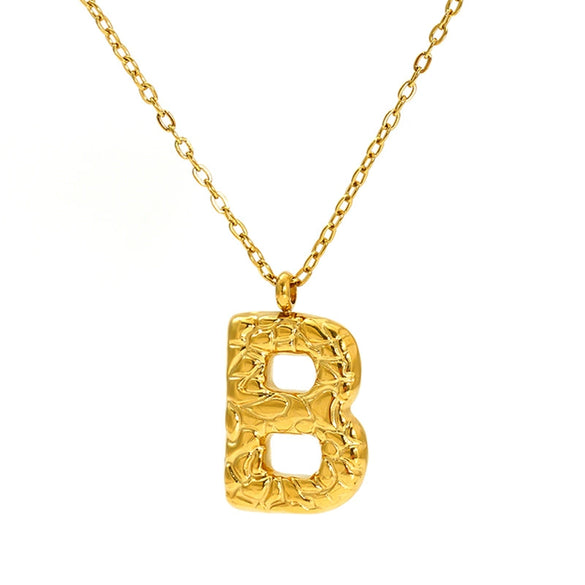 316L Stainless Steel Lava Letter Pendant Necklace For Women Electroplated With Personality Design