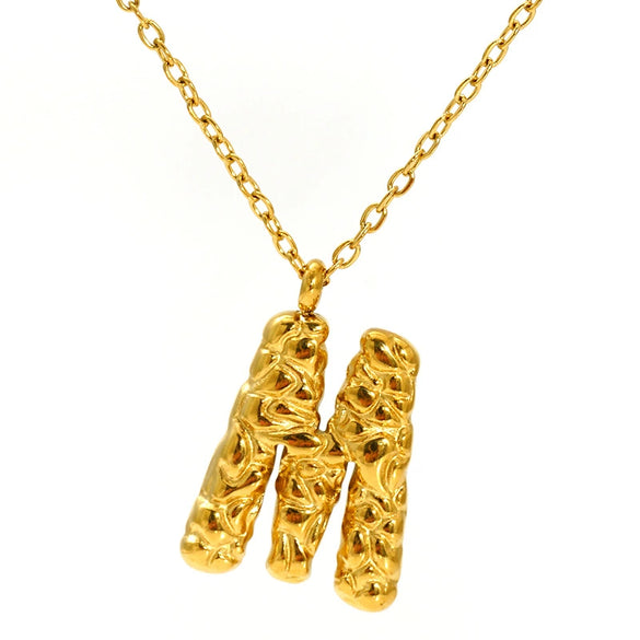 316L Stainless Steel Lava Letter Pendant Necklace For Women Electroplated With Personality Design