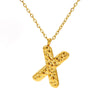 316L Stainless Steel Lava Letter Pendant Necklace For Women Electroplated With Personality Design