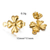 Stainless Steel Leaf Flower Stud Earrings Handmade With Electroplating And Multishape Design