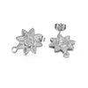 Stainless Steel Leaf Flower Stud Earrings Handmade With Electroplating And Multishape Design