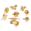 Stainless Steel Leaf Flower Stud Earrings Handmade With Electroplating And Multishape Design