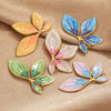 Stainless Steel Leaf Pattern Pendant Jewelry Accessories Electroplated Diy Handmade