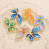 Stainless Steel Leaf Pattern Pendant Jewelry Accessories Electroplated Diy Handmade