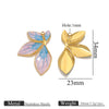 Stainless Steel Leaf Pattern Pendant Jewelry Accessories Electroplated Diy Handmade