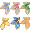 Stainless Steel Leaf Pattern Pendant Jewelry Accessories Electroplated Diy Handmade