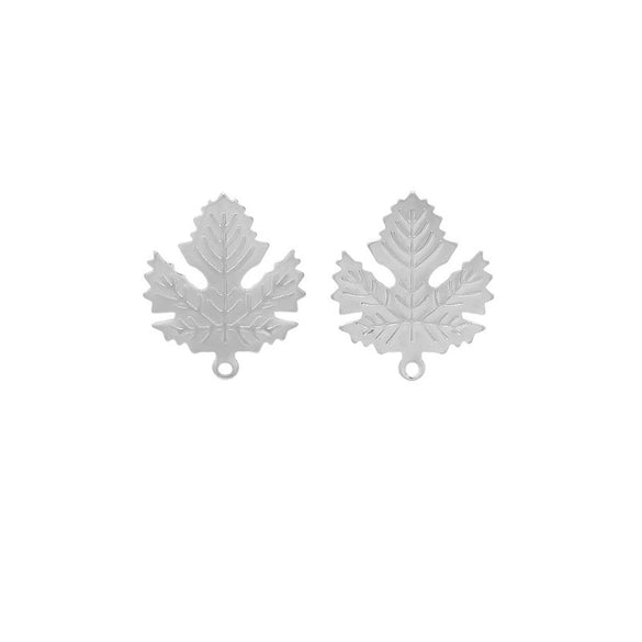 Stainless Steel Leaf Pendant Hip Hop Jewelry Accessories With Electroplating