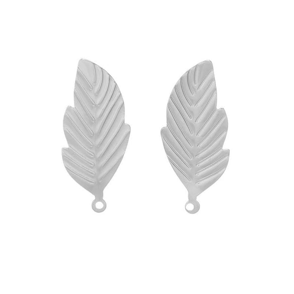 Stainless Steel Leaf Pendant Hip Hop Jewelry Accessories With Electroplating