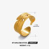 Stainless Steel Leaf Ring Electroplated Hip Hop Retro Style