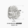 Stainless Steel Leaf Ring For Women Simple Style Real Gold Electroplated