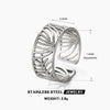 Stainless Steel Leaf Ring For Women Simple Style Real Gold Electroplated