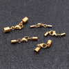 Stainless Steel Leather Rope Jewelry Accessories With Real Gold Plated Lobster Buckle And Hanging Bucket For Diy