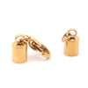 Stainless Steel Leather Rope Jewelry Accessories With Real Gold Plated Lobster Buckle And Hanging Bucket For Diy