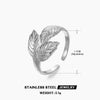 Stainless Steel Leaves Ring Electroplated Women's Fashion Adjustable Nonfading