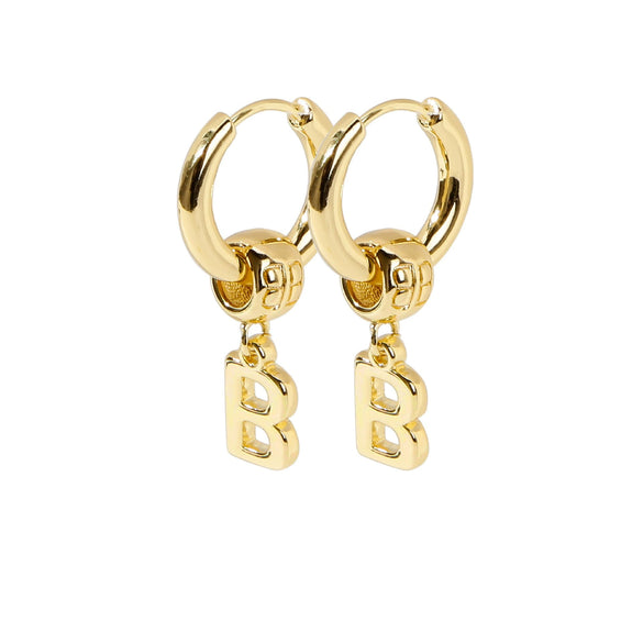 Stainless Steel Letter Earrings With Electroplating For Women