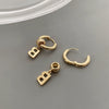 Stainless Steel Letter Earrings With Electroplating For Women