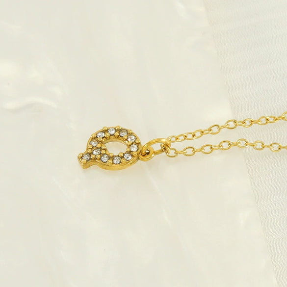 316L Stainless Steel Letter Fashion Necklace Electroplated Cross Chain For Women