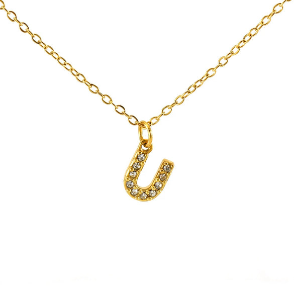 316L Stainless Steel Letter Fashion Necklace Electroplated Cross Chain For Women
