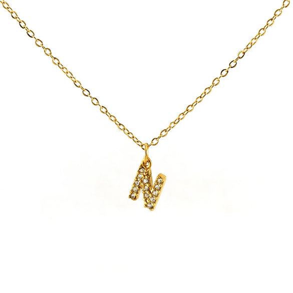316L Stainless Steel Letter Fashion Necklace Electroplated Cross Chain For Women