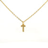 316L Stainless Steel Letter Fashion Necklace Electroplated Cross Chain For Women