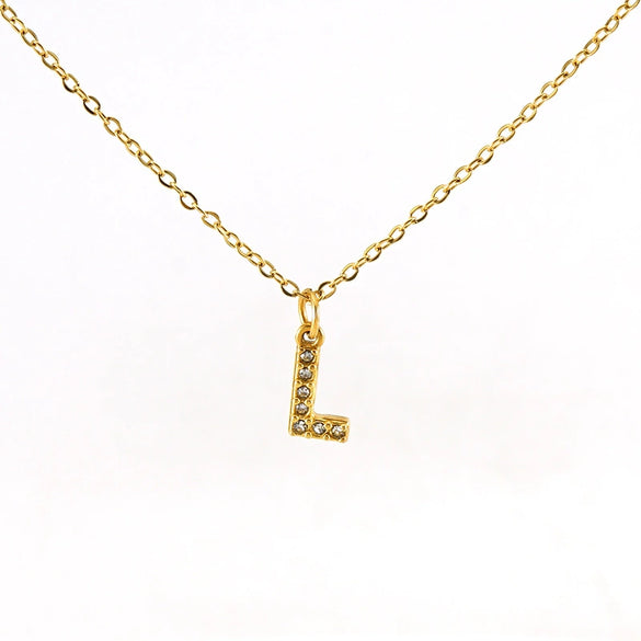 316L Stainless Steel Letter Fashion Necklace Electroplated Cross Chain For Women