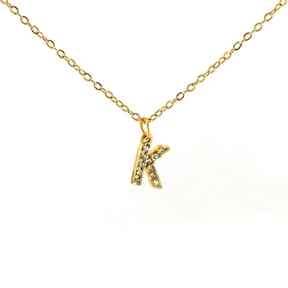 316L Stainless Steel Letter Fashion Necklace Electroplated Cross Chain For Women